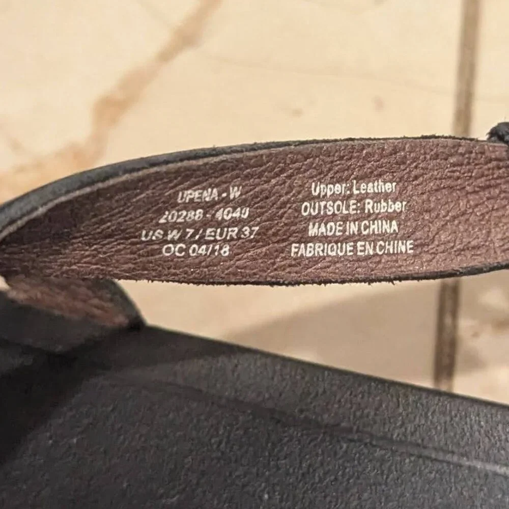 OluKai Black Upena Strappy Sandals Size 7 - Picture 6 of 7